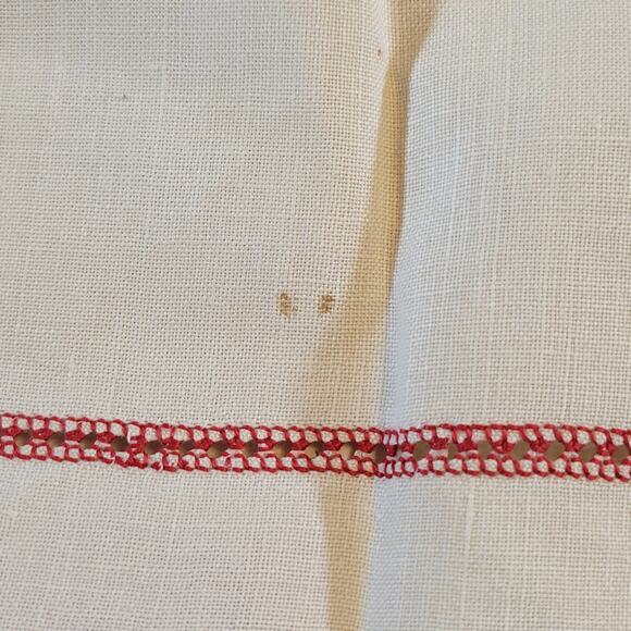 Vintage Red Embroidered Linen Table Runner, Placemats, Napkins & Coasters Set - Picture 16 of 16